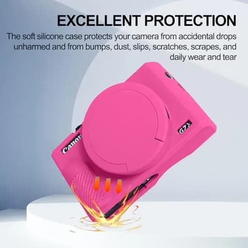 Easy Hood Silicone Camera Case for Canon G7X Mark III (Rose) | Enhanced Grip & Shock-Absorbing Protection thumbnail 3