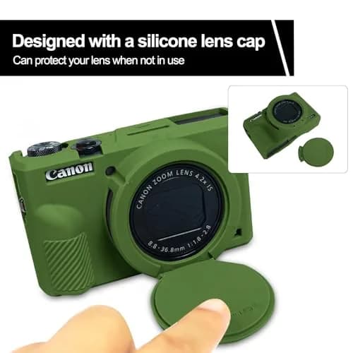 Easy Hood Green Silicone Camera Case for Canon Powershot G7X Mark III | Protects from Dust, Bumps, and Scratches thumbnail 4