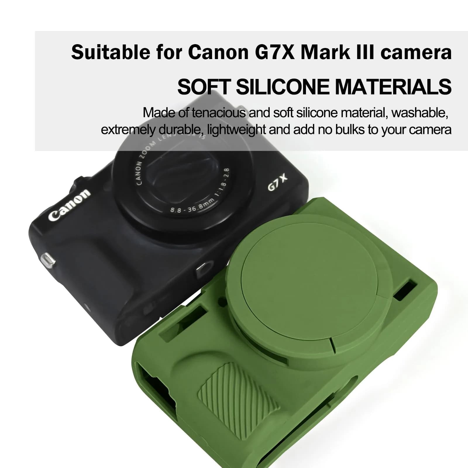 Easy Hood Green Silicone Camera Case for Canon Powershot G7X Mark III | Protects from Dust, Bumps, and Scratches - view 2