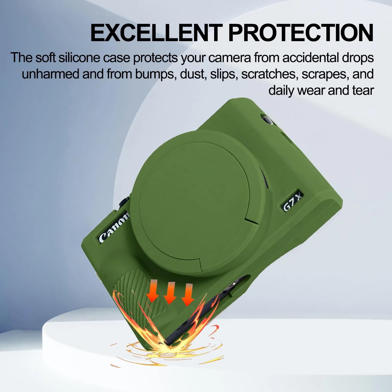 Easy Hood Green Silicone Camera Case for Canon Powershot G7X Mark III | Protects from Dust, Bumps, and Scratches - view 3