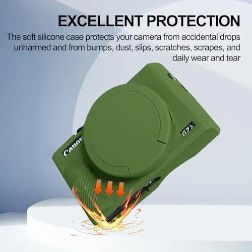 Easy Hood Green Silicone Camera Case for Canon Powershot G7X Mark III | Protects from Dust, Bumps, and Scratches thumbnail 3