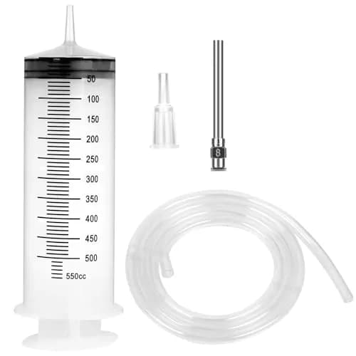 A AKRAF 500ml Large Syringe with 70cm Tube, Sterile Industrial Syringe | Accurate Liquid Dispensing for Crafts & Labs thumbnail 1