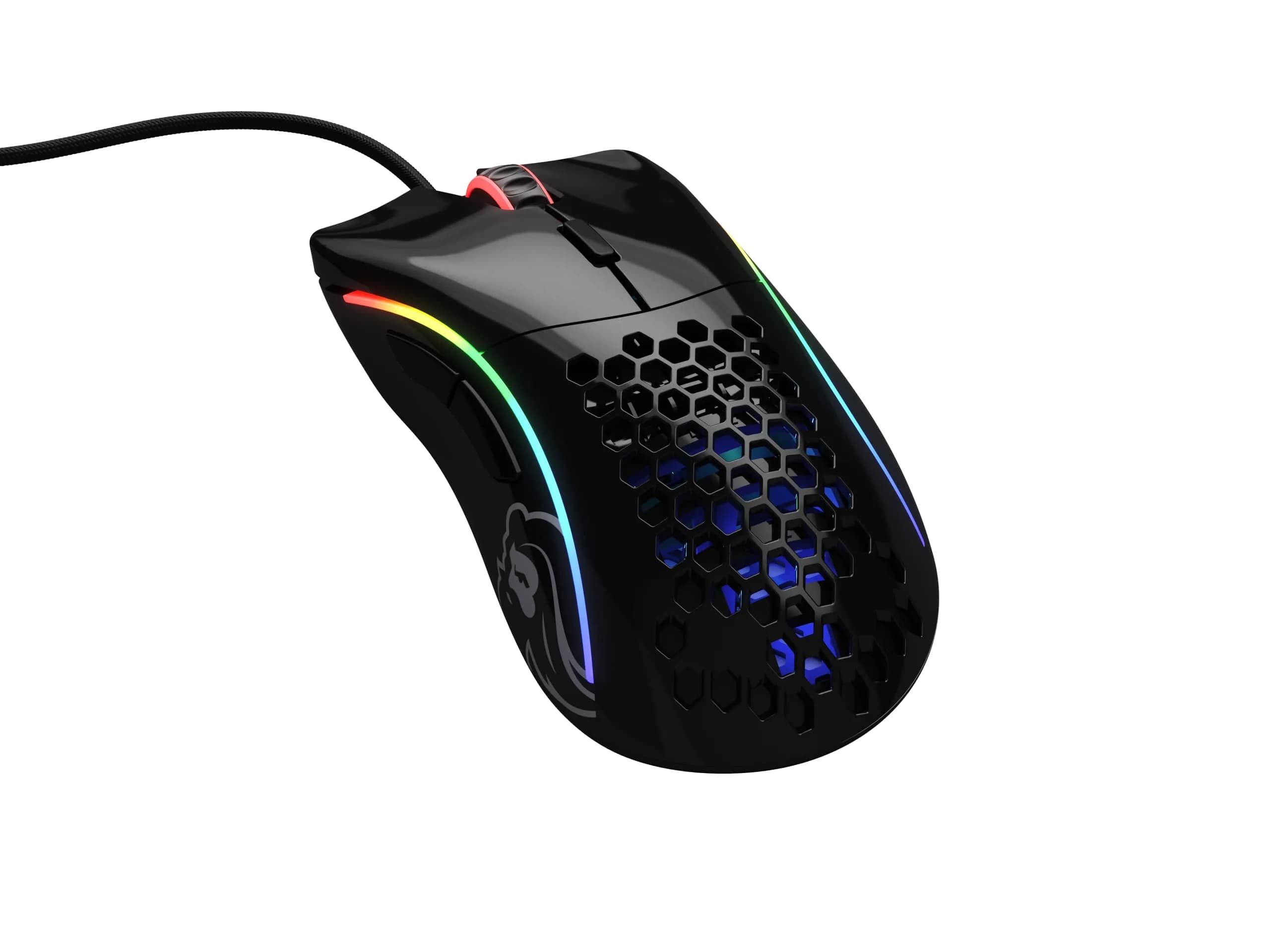 GLORIOUS Gaming Model D Wired Gaming Mouse 68g | Superlight Honeycomb Design, RGB, Pixart 3360 Sensor — Glossy Black