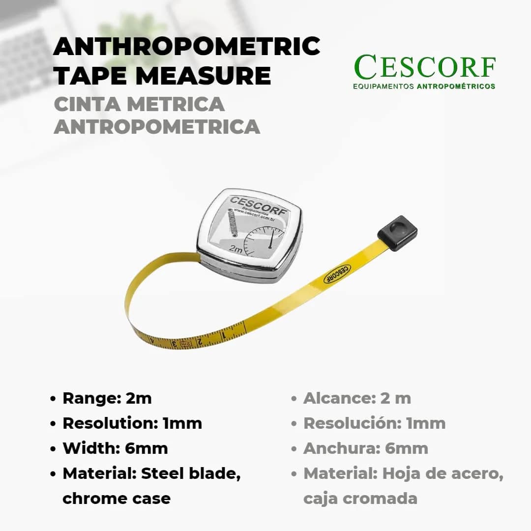 Cescorf Anthropometric Tape Measure 2m (6.56 ft) | ISAK Approved for Accurate Body Measurements - view 4