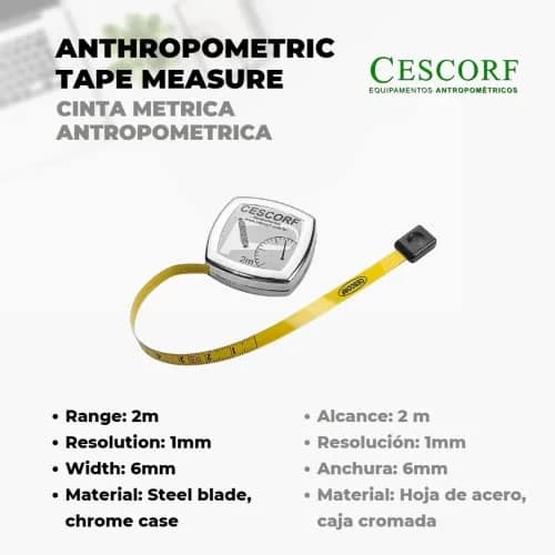 Cescorf Anthropometric Tape Measure 2m (6.56 ft) | ISAK Approved for Accurate Body Measurements thumbnail 4