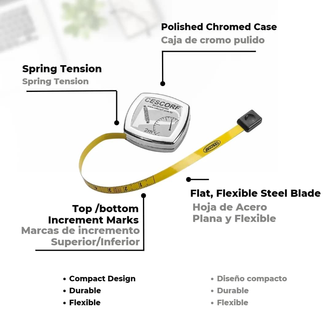 Cescorf Anthropometric Tape Measure 2m (6.56 ft) | ISAK Approved for Accurate Body Measurements - view 5