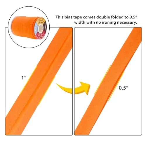 Mandala Crafts Bias Tape 55 Yds 1/2 Inch Orange Double Fold | Sewing Notions for Crafts & Apparel thumbnail 3