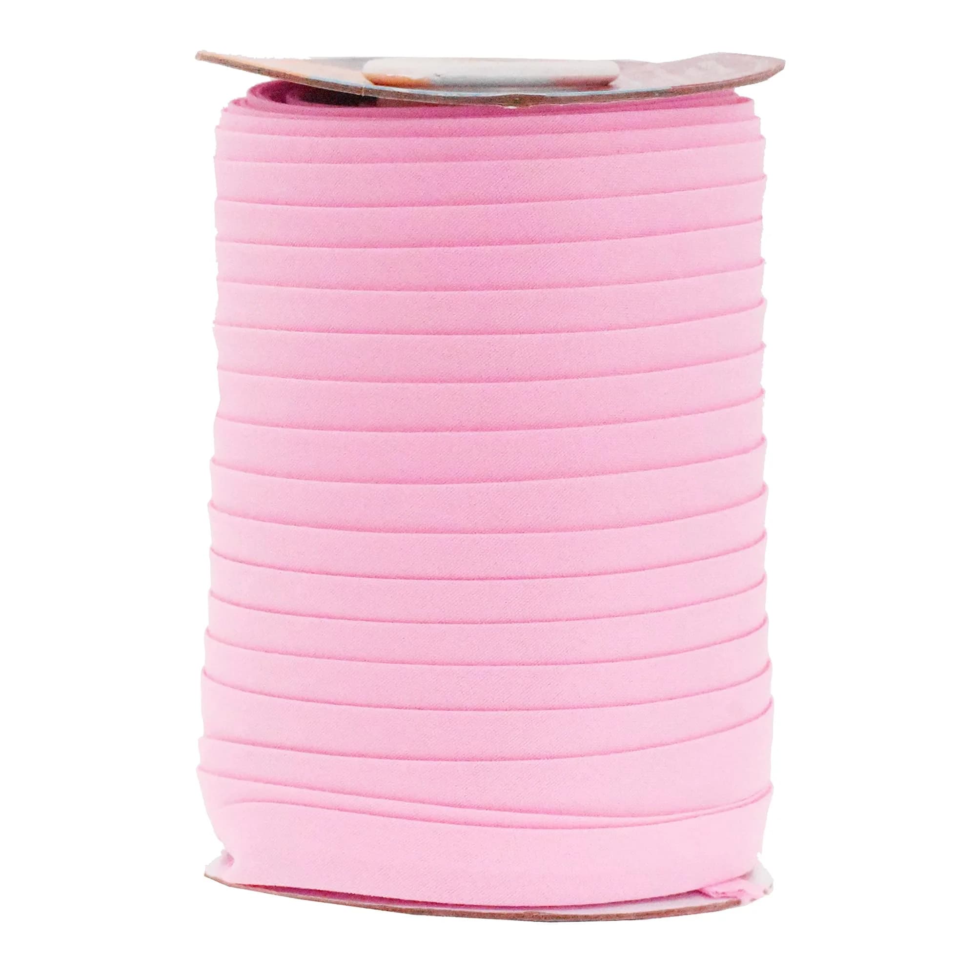 Mandala Crafts Pink Double Fold Bias Tape 13mm (1/2 Inch) 165 Yards | Sewing Trim for Hems & Edging — Pink