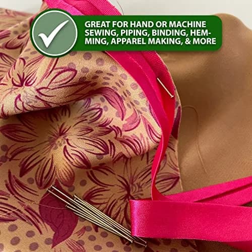 Mandala Crafts Pink Double Fold Bias Tape 13mm (1/2 Inch) 165 Yards | Sewing Trim for Hems & Edging thumbnail 7