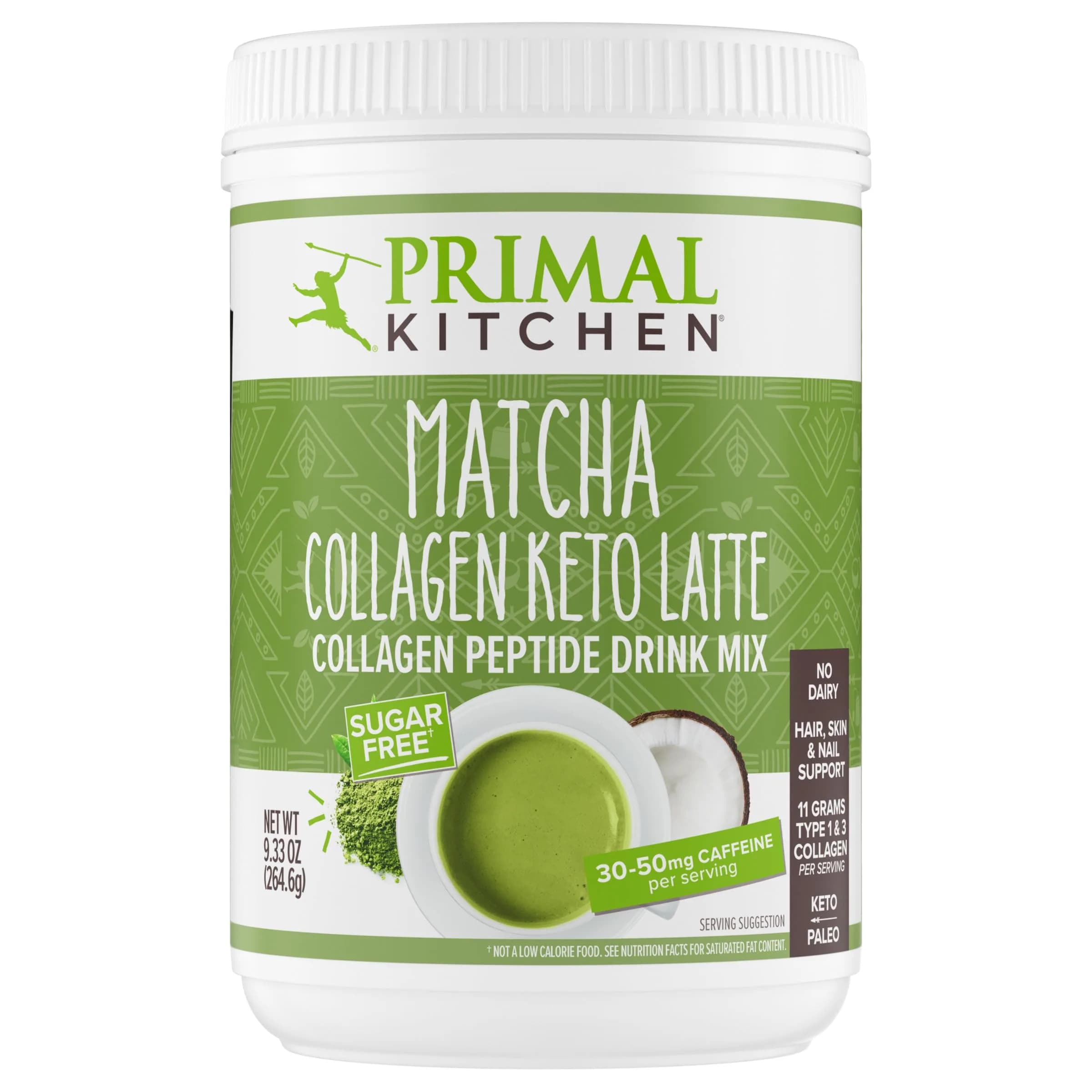 Primal Kitchen Matcha Collagen Keto Latte Powder 265g (9.33 Oz) | Sugar-Free Keto Supplement for Hair, Skin & Nails - main product image