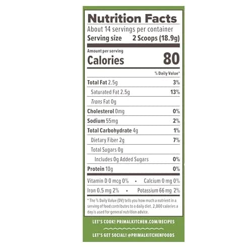 Primal Kitchen Matcha Collagen Keto Latte Powder 265g (9.33 Oz) | Sugar-Free Keto Supplement for Hair, Skin & Nails thumbnail 2