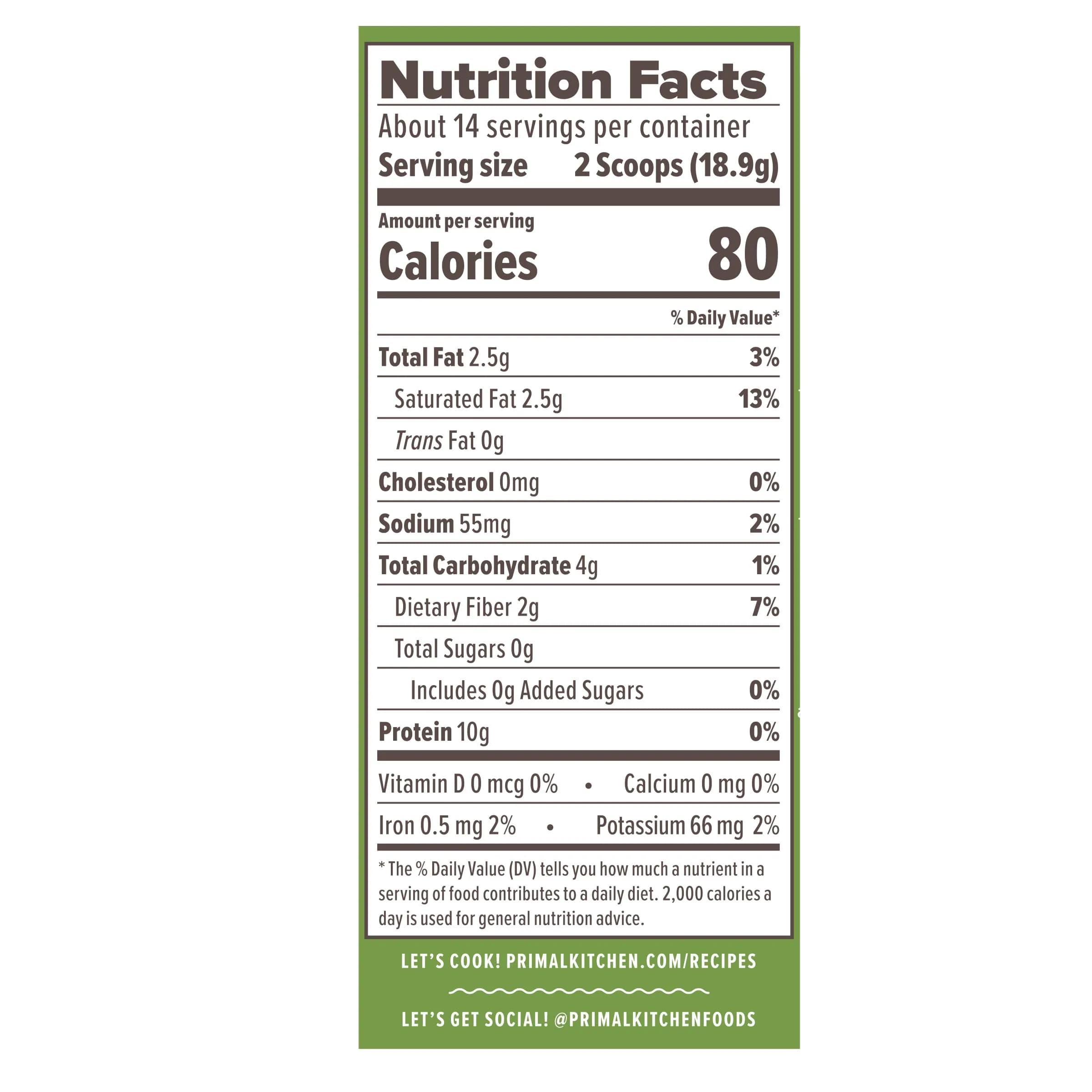 Primal Kitchen Matcha Collagen Keto Latte Powder 265g (9.33 Oz) | Sugar-Free Keto Supplement for Hair, Skin & Nails - view 2