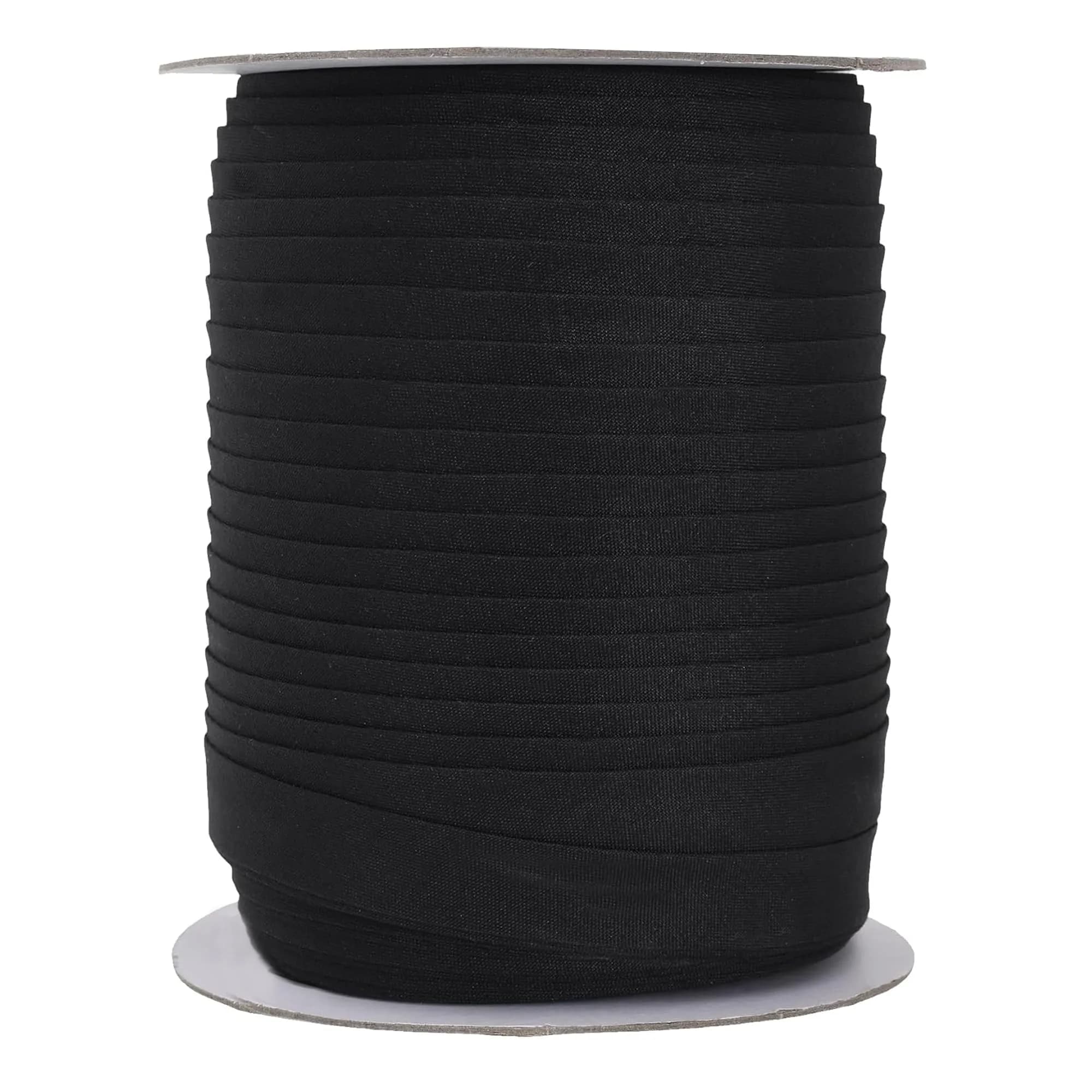 Mandala Crafts 55 Yds 1/2 Inch Black Double Fold Bias Tape for Sewing | Heavy Duty, Washable, Perfect for Garments & Home Decor — Black