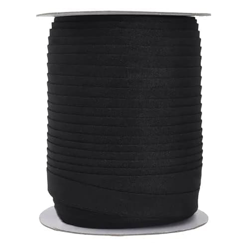 Mandala Crafts 55 Yds 1/2 Inch Black Double Fold Bias Tape for Sewing | Heavy Duty, Washable, Perfect for Garments & Home Decor thumbnail 1