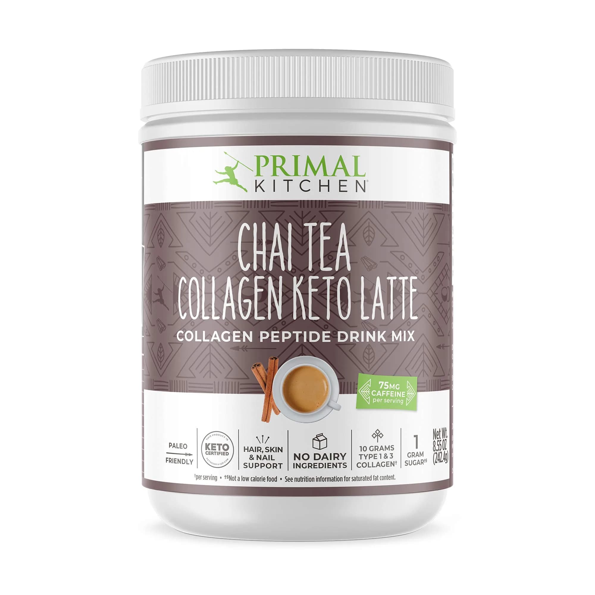Primal Kitchen Chai Tea Collagen Keto Latte Powder 242 g (8.55 oz) | Keto Certified Drink Mix for Hair, Skin & Nails - main product image