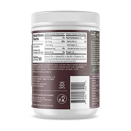Primal Kitchen Chai Tea Collagen Keto Latte Powder 242 g (8.55 oz) | Keto Certified Drink Mix for Hair, Skin & Nails thumbnail 2