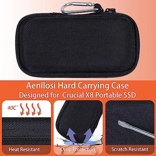 Aenllosi Hard Carrying Case for Crucial X8 SSD 1TB/2TB/4TB/500GB | Shock & Waterproof Protection (120 chars) thumbnail 3