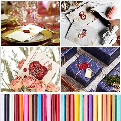 PAXCOO Wax Seal Sticks for Crafts & Letters, 26 Colors | Flame-Free, Quick Drying (70-120 chars) thumbnail 7