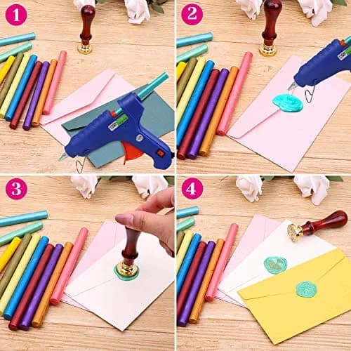 PAXCOO Wax Seal Sticks for Crafts & Letters, 26 Colors | Flame-Free, Quick Drying (70-120 chars) thumbnail 3