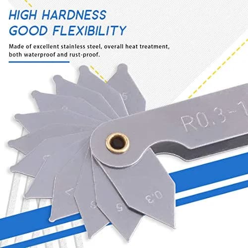 Glarks Radius Gauge Set R0.3-25mm (4-Pack) | Precision Measuring Tool for Machinists thumbnail 4