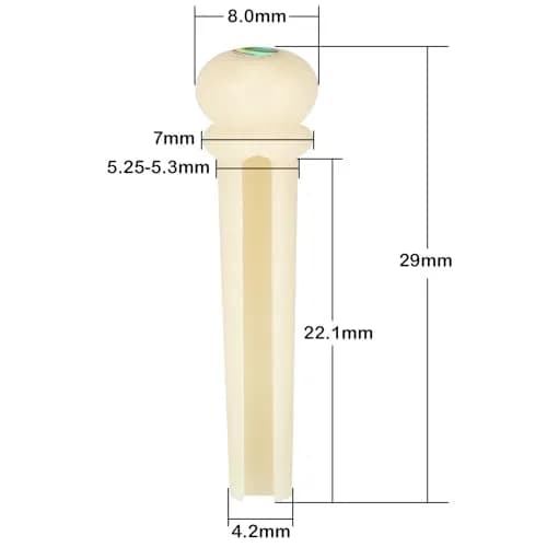 Blisstime 6pcs Unbleached Guitar Bone Bridge Pins Natural Bone Color | Improve Tone & Appearance thumbnail 2