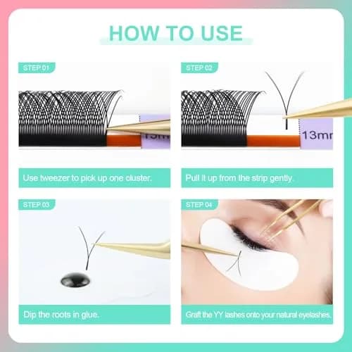 NAGARAKU YY Lash Extensions 0.07 C Curl 8-15mm Mix | Premade 4D Russian Volume Fans thumbnail 8