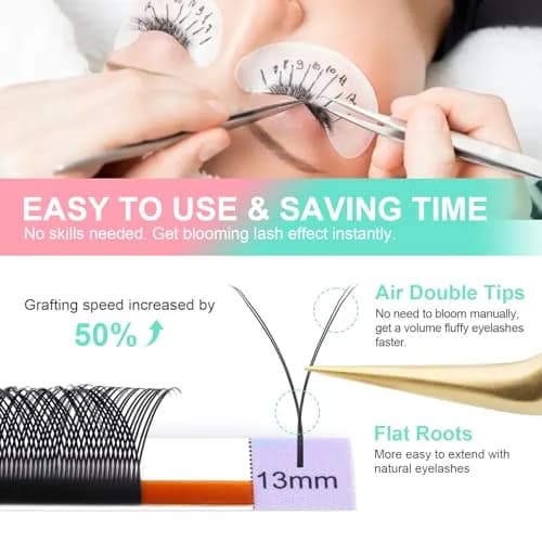 NAGARAKU YY Lash Extensions 0.07 C Curl 8-15mm Mix | Premade 4D Russian Volume Fans thumbnail 3
