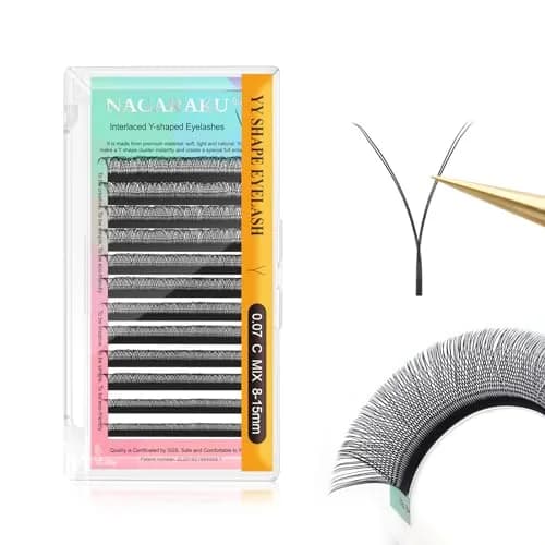 NAGARAKU YY Lash Extensions 0.07 C Curl 8-15mm Mix | Premade 4D Russian Volume Fans - main product image