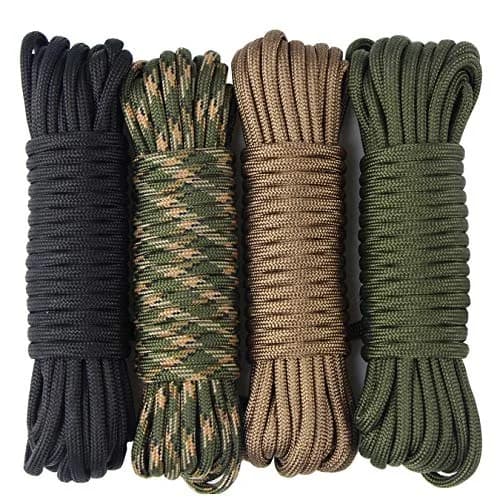 aufodara Paracord Rope 4 Pieces 6Meter | Multifunctional DIY Crafting Cord, 4mm Diameter, High Load Capacity thumbnail 1