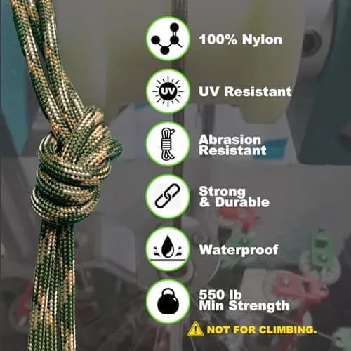aufodara Paracord Rope 4 Pieces 6Meter | Multifunctional DIY Crafting Cord, 4mm Diameter, High Load Capacity thumbnail 3