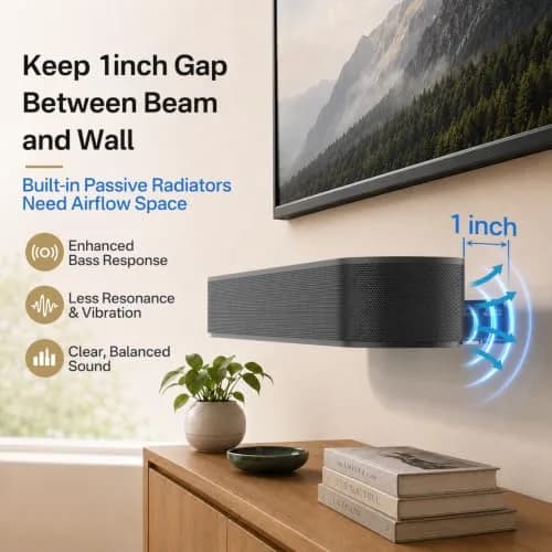 notiela Soundbar Mount for Sonos Beam Wall Mount, Black | Easy Install & Space-Saving thumbnail 4