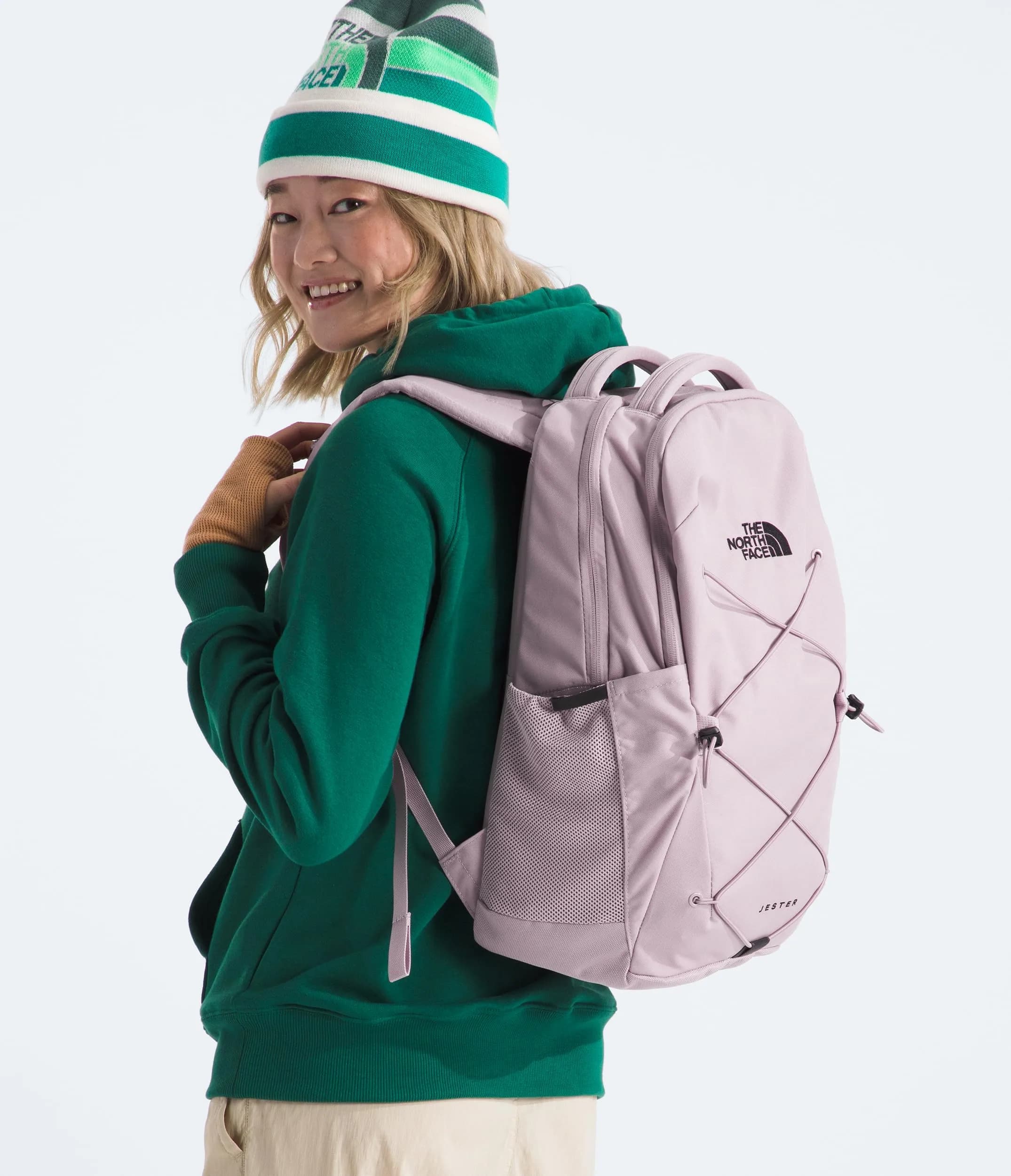 The North Face Women's Jester Commuter Laptop Backpack, TNF White Metallic Mélange/Mid Grey, 28L (1678 cu in) | American Chiropractic Association Endorsed - view 6