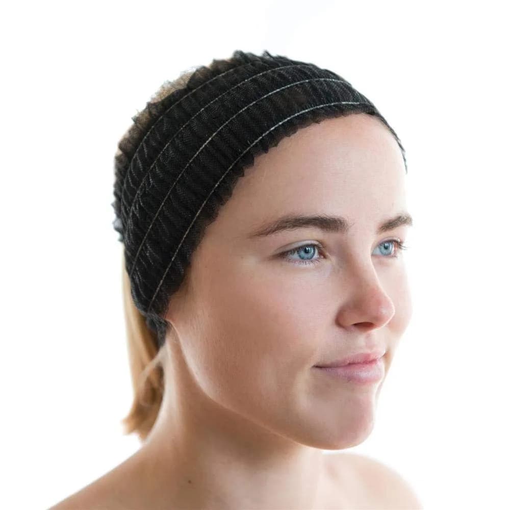 LIFESOFT Disposable Facial Spa Headbands Individual Wrapped Case of 1000 | Black, 1000 Count - main product image