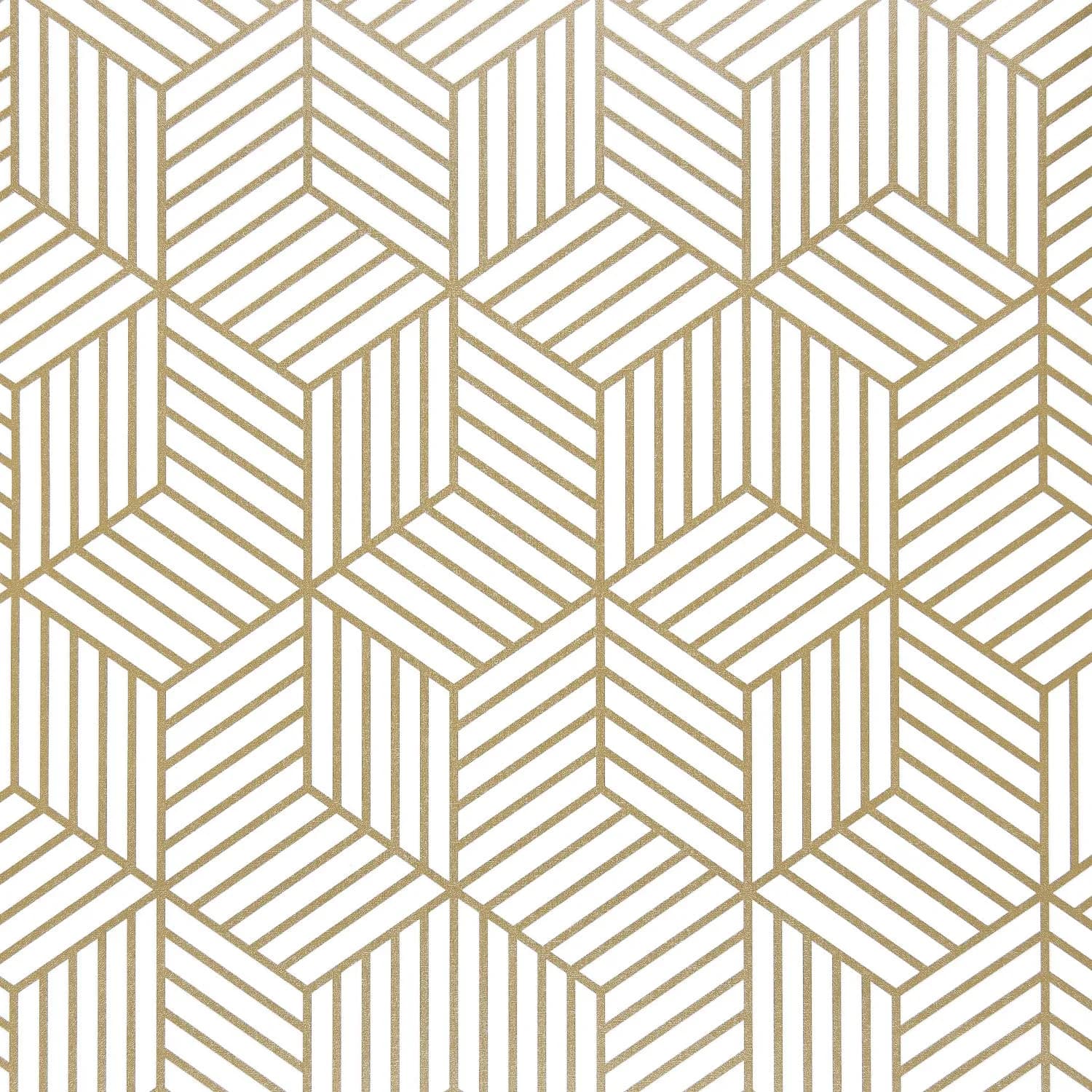 WENMER Geometric Hexagon Wallpaper 45cm x 300cm (17.7" x 118") | Self-Adhesive, Waterproof, Removable Wall Paper Roll — Geometric Hexagon