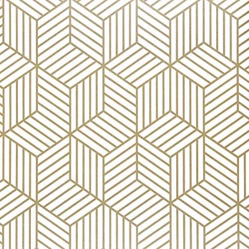 WENMER Geometric Hexagon Wallpaper 45cm x 300cm (17.7" x 118") | Self-Adhesive, Waterproof, Removable Wall Paper Roll thumbnail 1