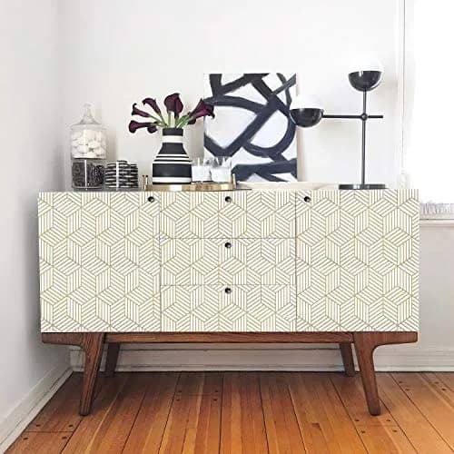 WENMER Geometric Hexagon Wallpaper 45cm x 300cm (17.7" x 118") | Self-Adhesive, Waterproof, Removable Wall Paper Roll thumbnail 2
