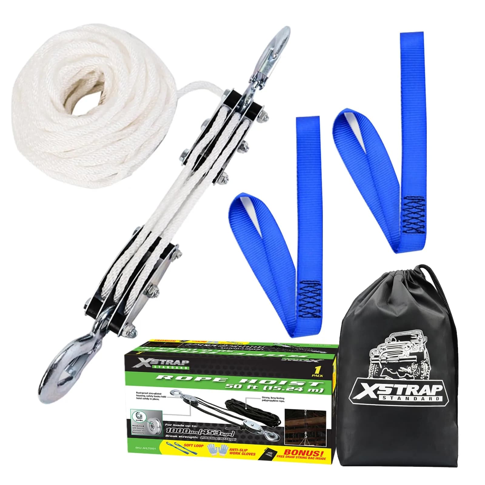 XSTRAP STANDARD Heavy-Duty Rope Hoist 15.24 m (50 ft) | 453 kg (1000 LB) Load Capacity