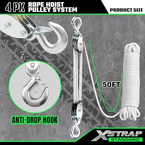 XSTRAP STANDARD Heavy-Duty Rope Hoist 15.24 m (50 ft) | 453 kg (1000 LB) Load Capacity thumbnail 4