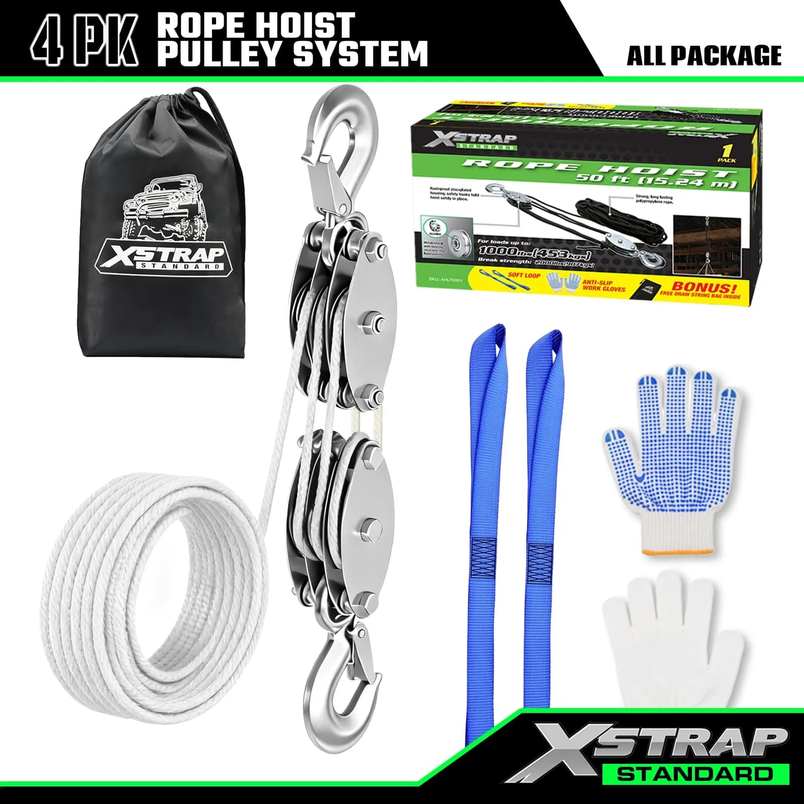 XSTRAP STANDARD Heavy-Duty Rope Hoist 15.24 m (50 ft) | 453 kg (1000 LB) Load Capacity - view 6