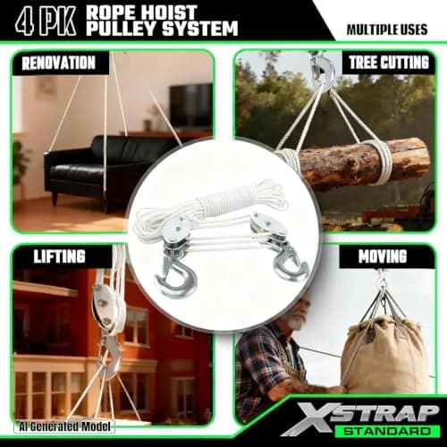 XSTRAP STANDARD Heavy-Duty Rope Hoist 15.24 m (50 ft) | 453 kg (1000 LB) Load Capacity thumbnail 2