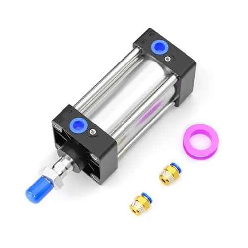 TAILONZ Pneumatic Air Cylinder 63mm Bore 50mm Stroke Double Action Aluminum (4" stroke, 63mm bore) | Corrosion & Impact Resistant thumbnail 1