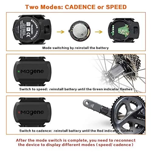Magene S3+ Speed & Cadence Sensor | Wireless Bluetooth/ANT+ for Cycling Computers & Apps (Black) thumbnail 4