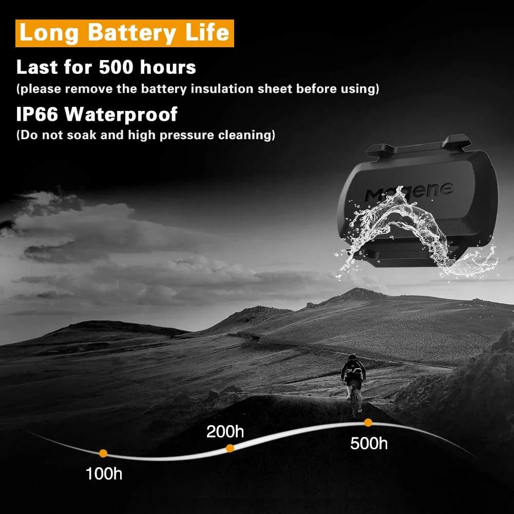 Magene S3+ Speed & Cadence Sensor | Wireless Bluetooth/ANT+ for Cycling Computers & Apps (Black) - view 2