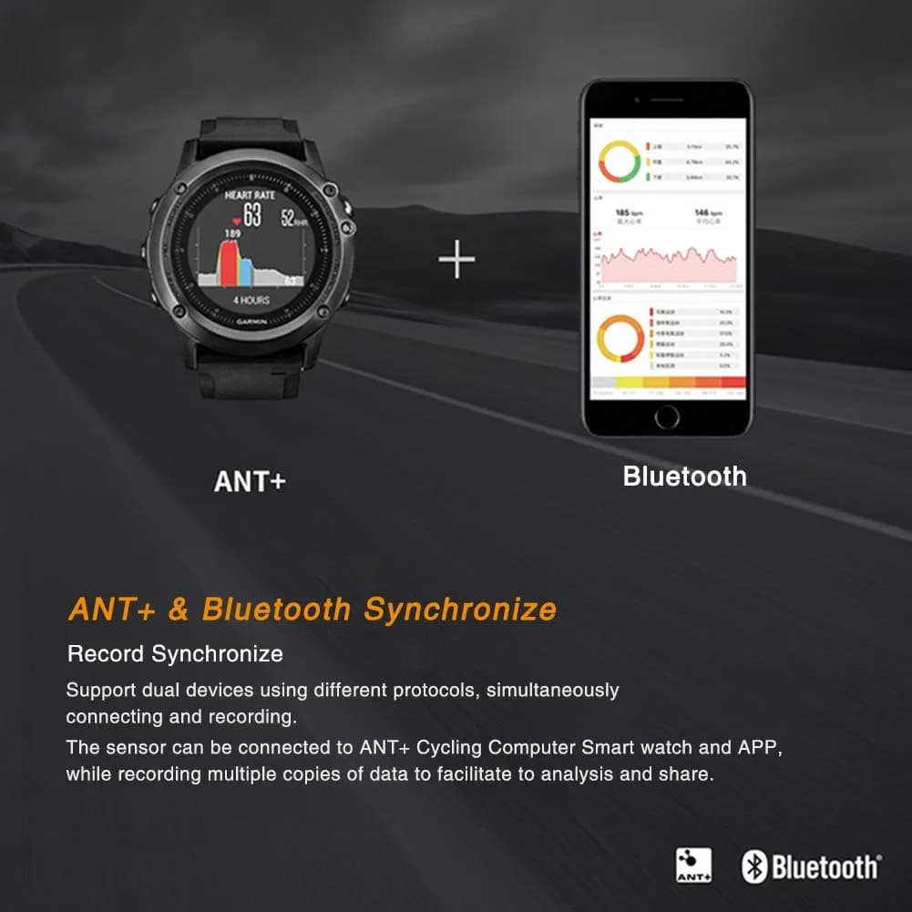 Magene S3+ Speed & Cadence Sensor | Wireless Bluetooth/ANT+ for Cycling Computers & Apps (Black) - view 3