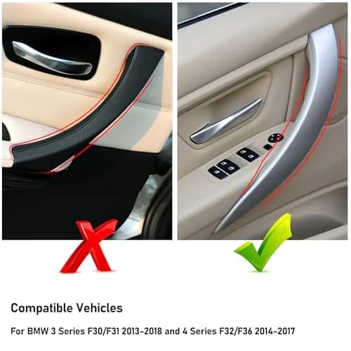 TTCR-II Compatible with BMW 3 Series F30 Door Handle Covers 4 Series | Car Exterior Handle Wraps thumbnail 2