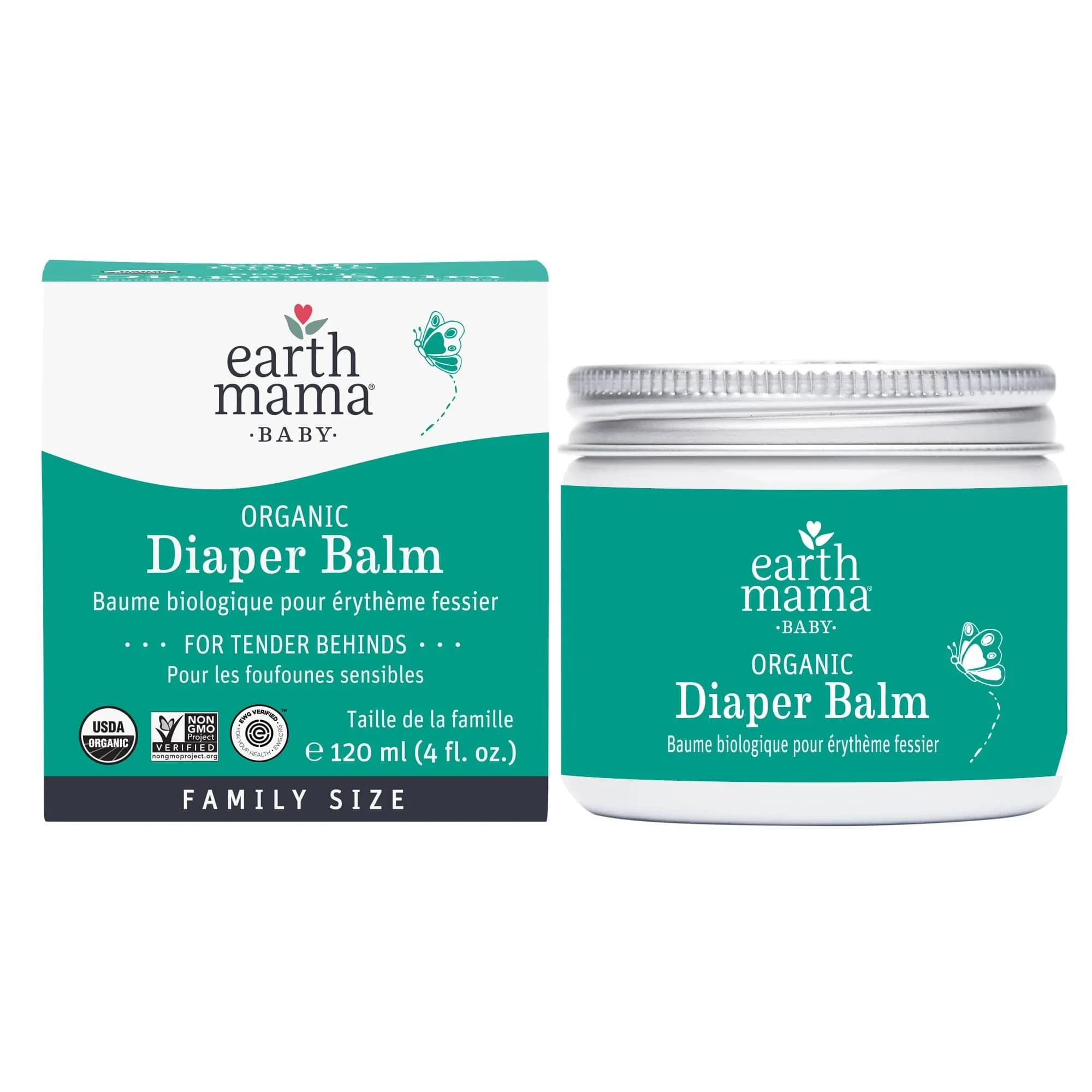 Earth Mama Organic Diaper Balm 4 fl oz (120 ml) | Safe for Sensitive Skin - main product image