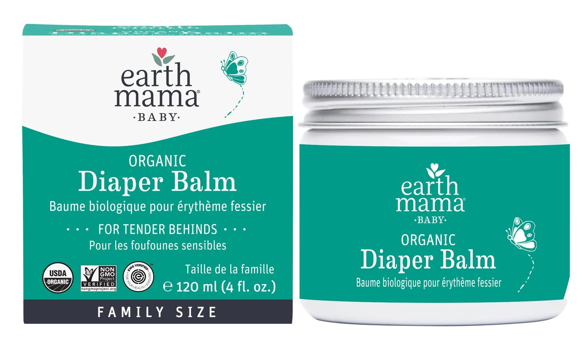 Earth Mama Organic Diaper Balm 4 fl oz (120 ml) | Safe for Sensitive Skin - main product image