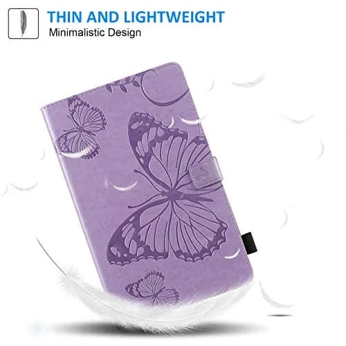 Dteck Purple Embossed Butterfly Leather Folio Stand Cover Case for Samsung Galaxy Tab A 10.1 2019 | Card Slots Wallet thumbnail 4