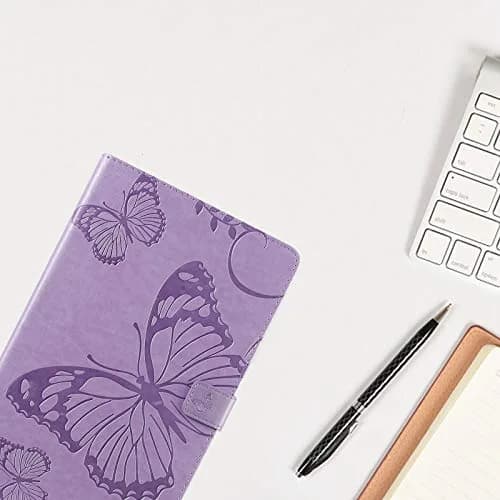 Dteck Purple Embossed Butterfly Leather Folio Stand Cover Case for Samsung Galaxy Tab A 10.1 2019 | Card Slots Wallet thumbnail 6