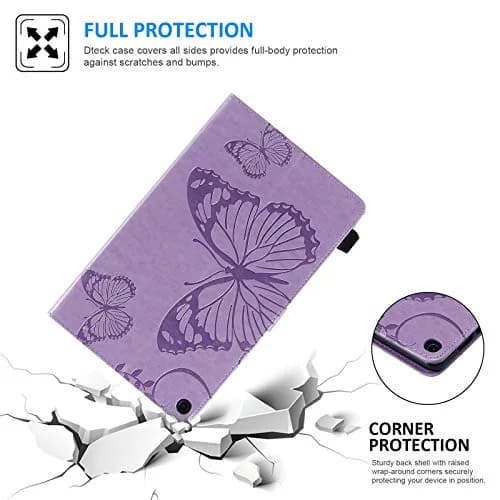 Dteck Purple Embossed Butterfly Leather Folio Stand Cover Case for Samsung Galaxy Tab A 10.1 2019 | Card Slots Wallet thumbnail 7